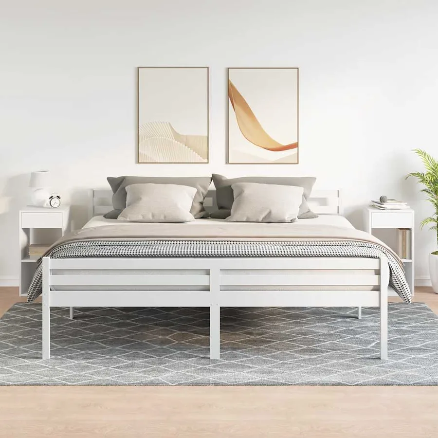 Tables de chevet avec tiroir 2 pcs blanc 35x34x66,5 cm - 3