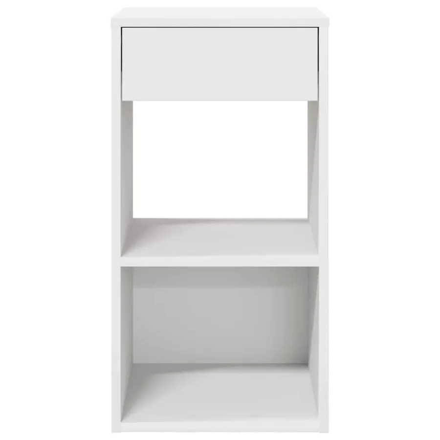 Tables de chevet avec tiroir 2 pcs blanc 35x34x66,5 cm - 4