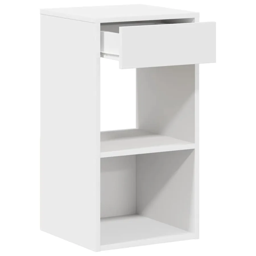 Tables de chevet avec tiroir 2 pcs blanc 35x34x66,5 cm - 6