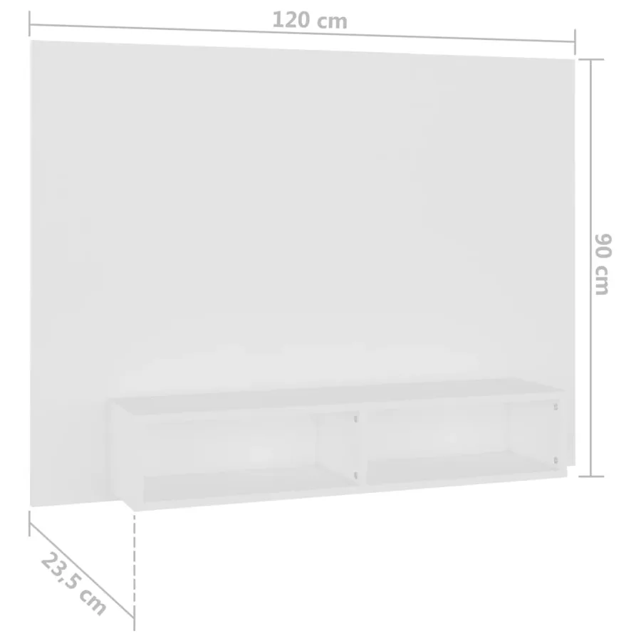 Meuble TV mural Blanc 120x23,5x90 cm Bois d’ingénierie - 7