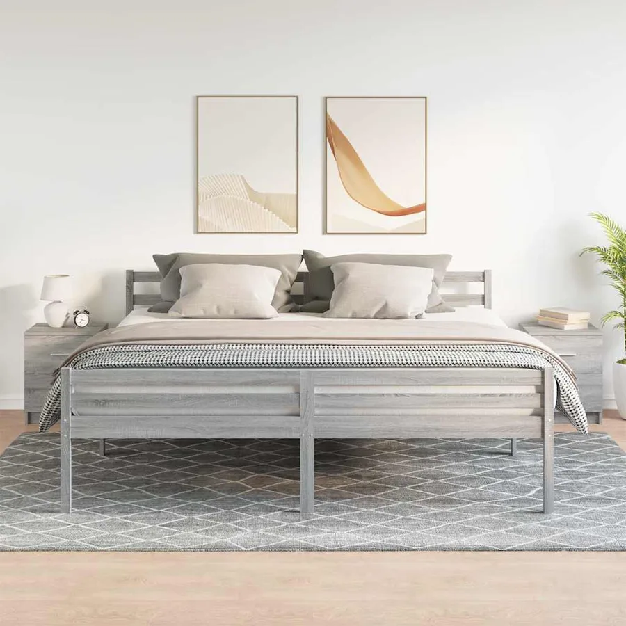 Tables de chevet 2 pcs avec 2 tiroirs Gris Sonoma 40x36x50 cm - 3