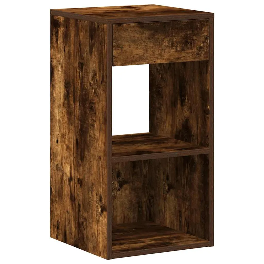 Table de chevet avec tiroir chêne fumé 35x34x66,5 cm - 2