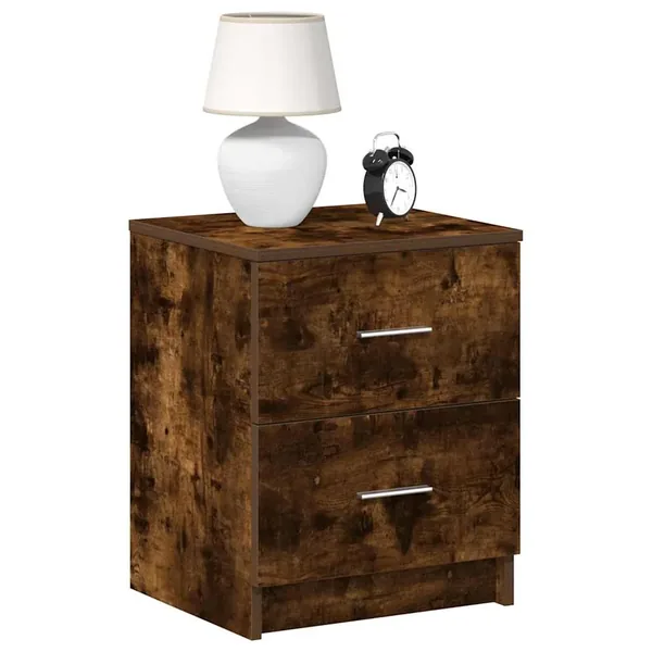 Tables de chevet 2 pcs avec 2 tiroirs chêne fumé 40x36x50 cm