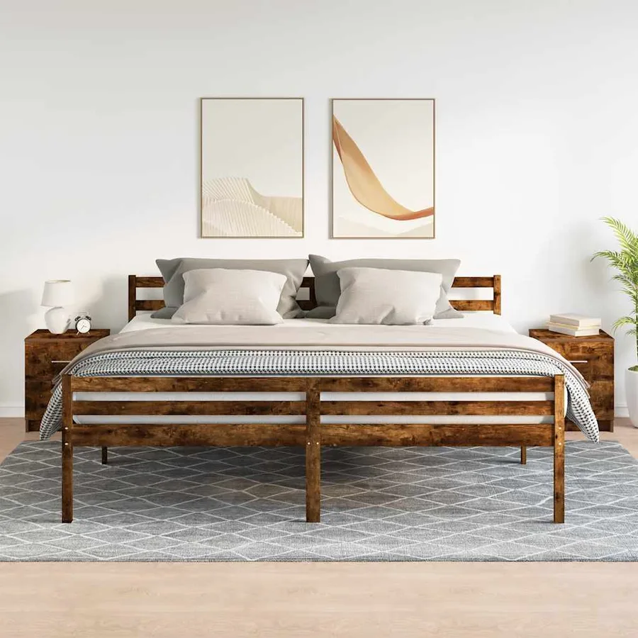 Tables de chevet 2 pcs avec 2 tiroirs chêne fumé 40x36x50 cm - 13