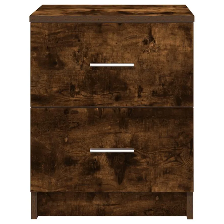 Tables de chevet 2 pcs avec 2 tiroirs chêne fumé 40x36x50 cm - 3