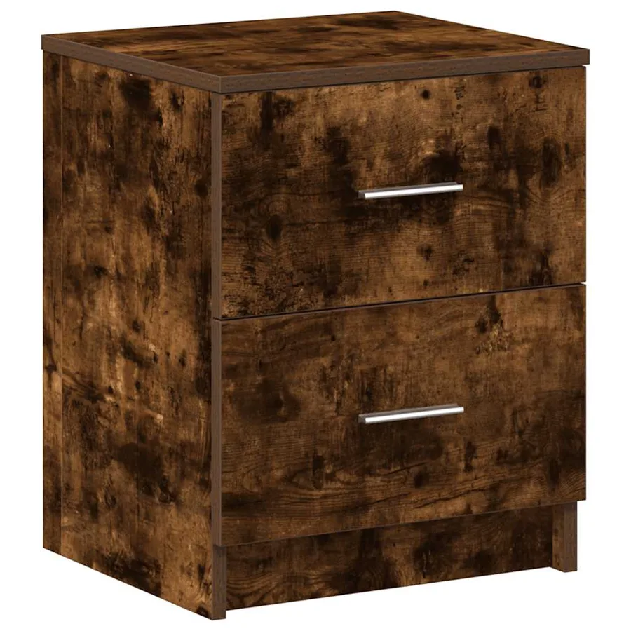 Tables de chevet 2 pcs avec 2 tiroirs chêne fumé 40x36x50 cm - 5