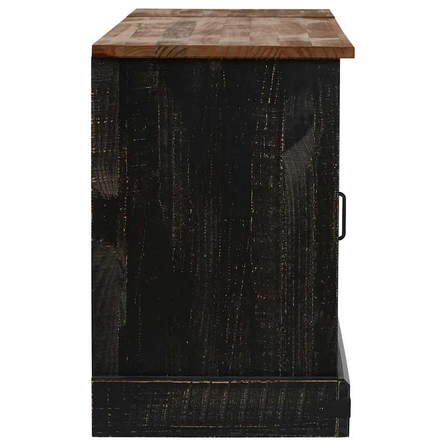 Meuble TV HALDEN 2 portes coulissantes noir 150x40x60 cm - 5