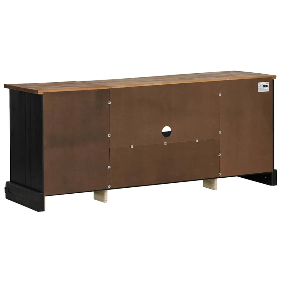 Meuble TV HALDEN 2 portes coulissantes noir 150x40x60 cm - 6