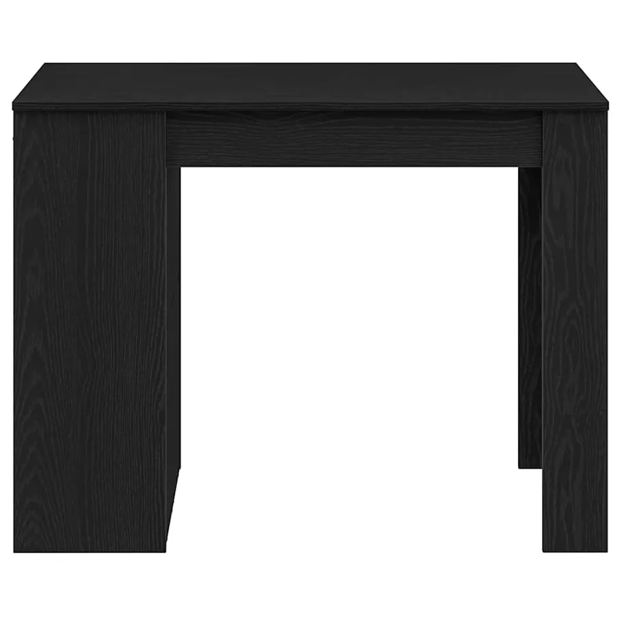 Bureau avec tiroir et étagère chêne noir bois d'ingénierie - 4