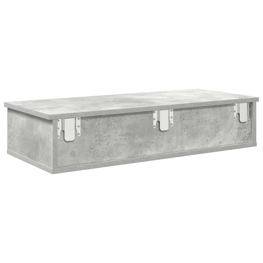 Étagère murale avec tiroirs gris béton bois d'ingénierie - 6