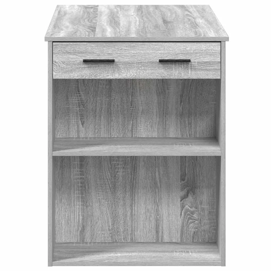 Bureau avec tiroir et étagère sonoma gris bois d'ingénierie - 6