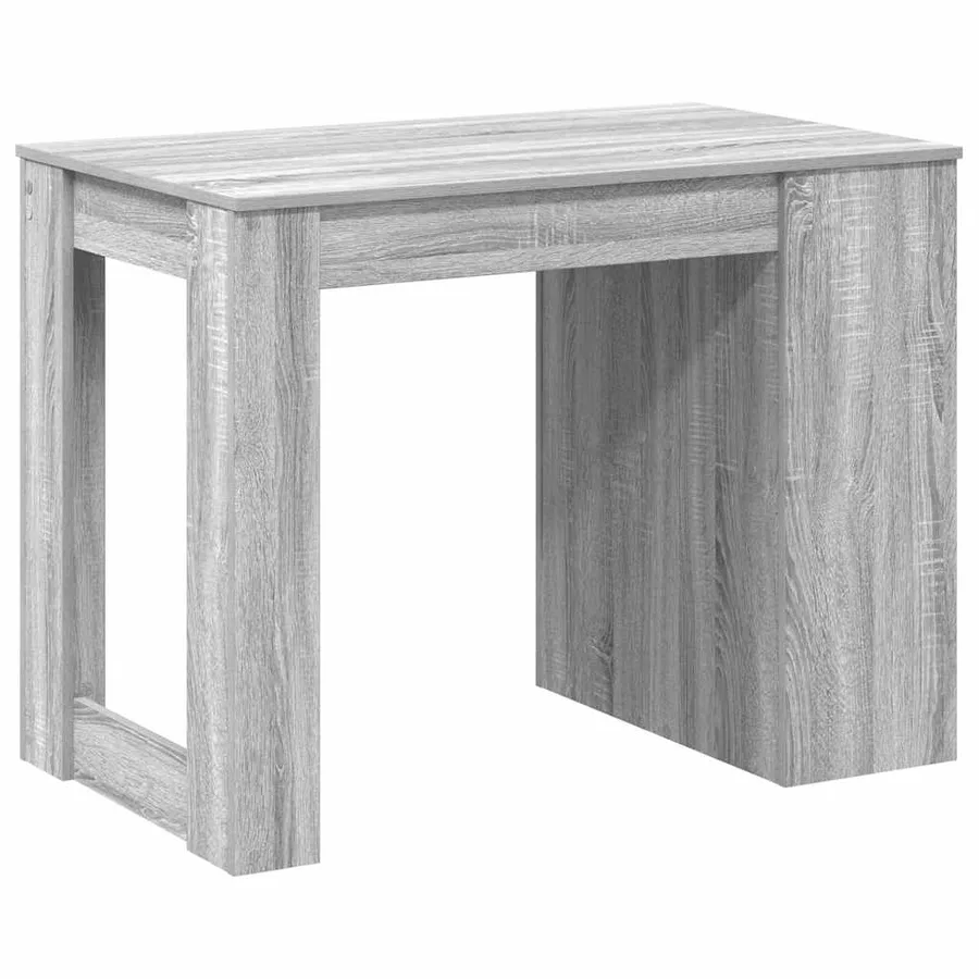 Bureau avec tiroir et étagère sonoma gris bois d'ingénierie - 7