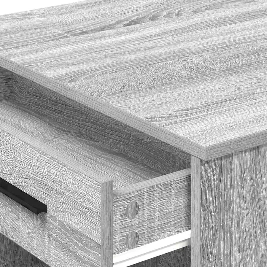 Bureau avec tiroir et étagère sonoma gris bois d'ingénierie - 8