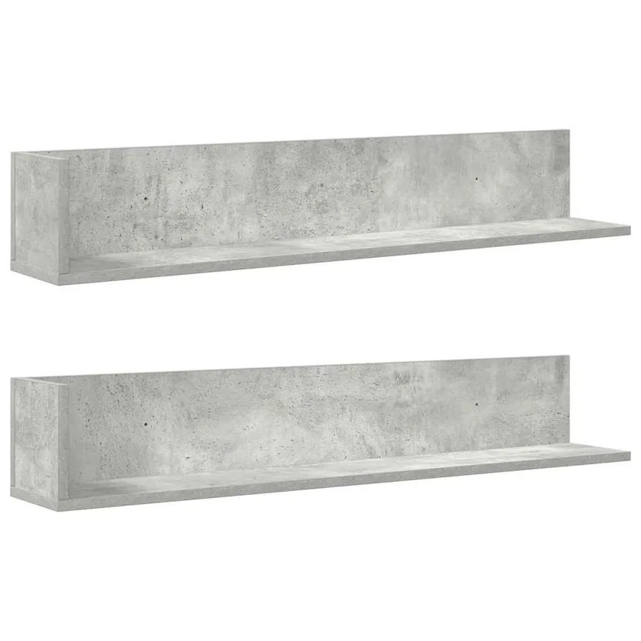 Étagères murales 2 pcs gris béton 100x16,5x16,5 cm - 2