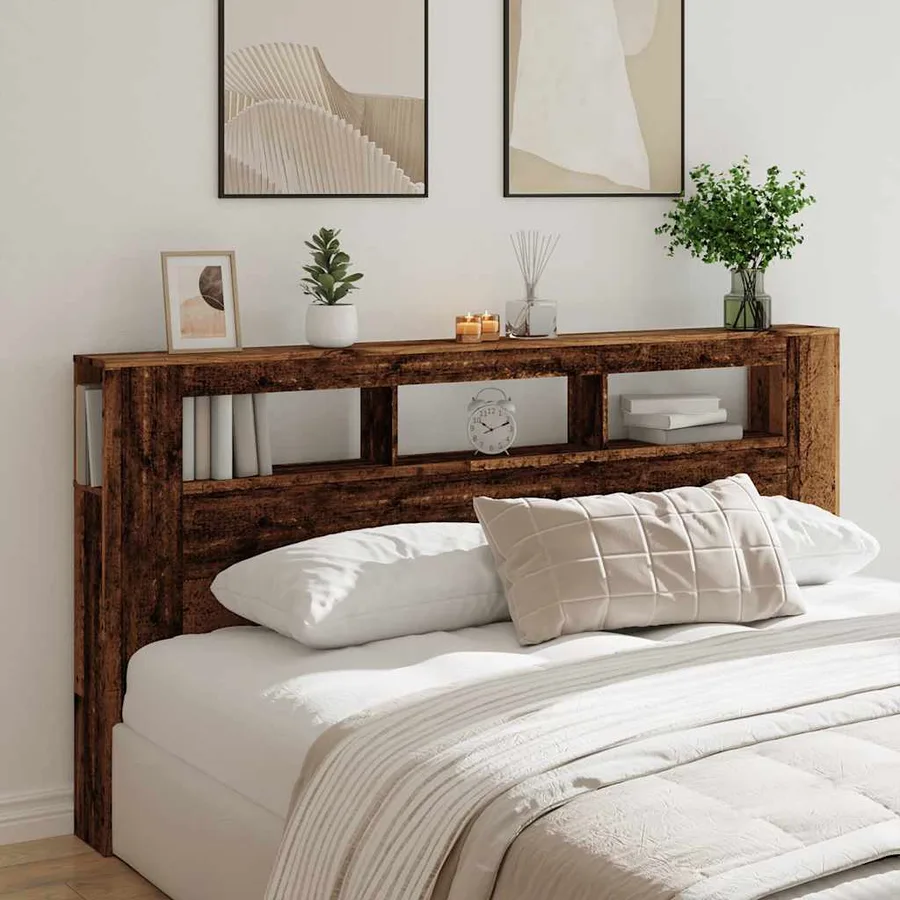 Tête de lit à LED vieux bois 200x18,5x103,5cm bois d'ingénierie - 3
