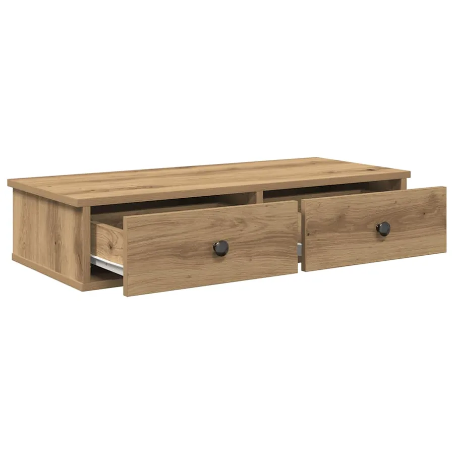 Étagère murale avec tiroirs chêne artisanal bois d'ingénierie - 7
