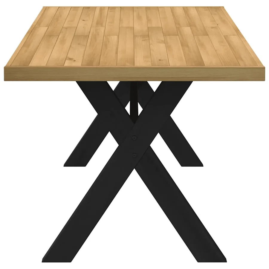 Table à manger NOAIN pieds en forme de X 160x90x75cm massif pin - 4