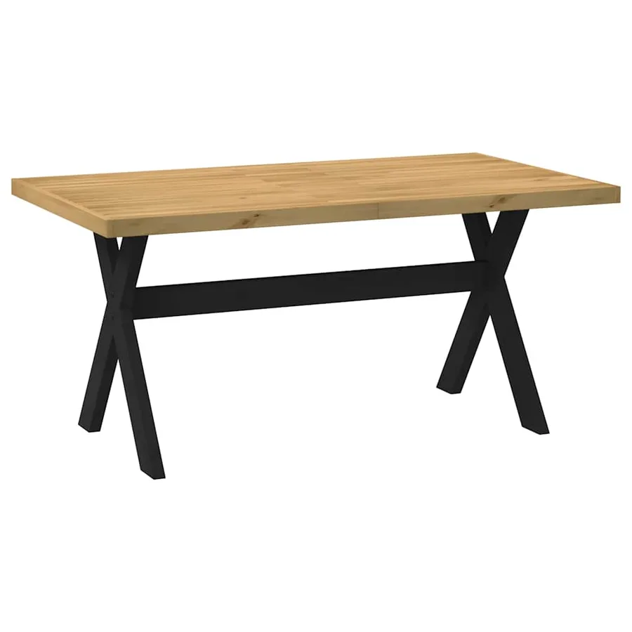 Table à manger NOAIN pieds en forme de X 160x90x75cm massif pin - 5