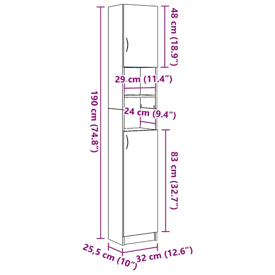 Armoire de salle de bain vieux bois bois d'ingénierie - 11