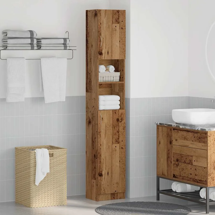 Armoire de salle de bain vieux bois bois d'ingénierie - 3