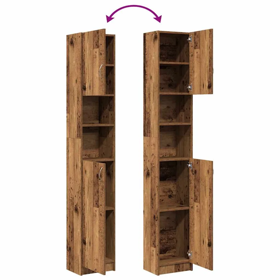 Armoire de salle de bain vieux bois bois d'ingénierie - 8