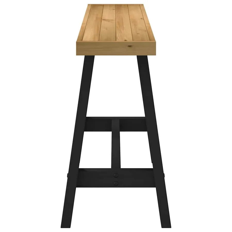 Table console NOAIN pieds en forme de A 120x30x75 cm massif pin - 4