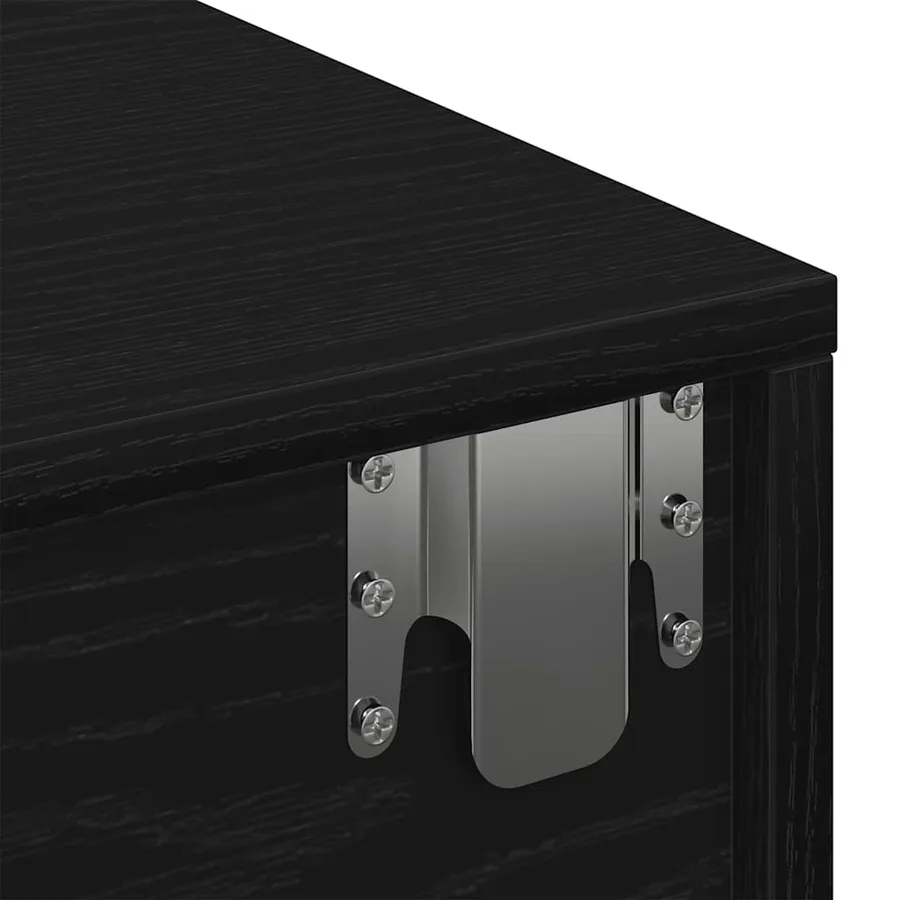 Étagère murale avec tiroirs noir 100x36x19 cm bois d'ingénierie - 9