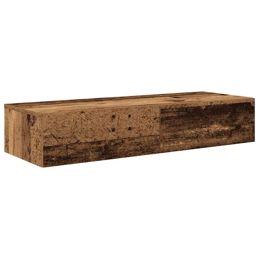 Étagère murale avec tiroirs vieux bois bois d'ingénierie - 2