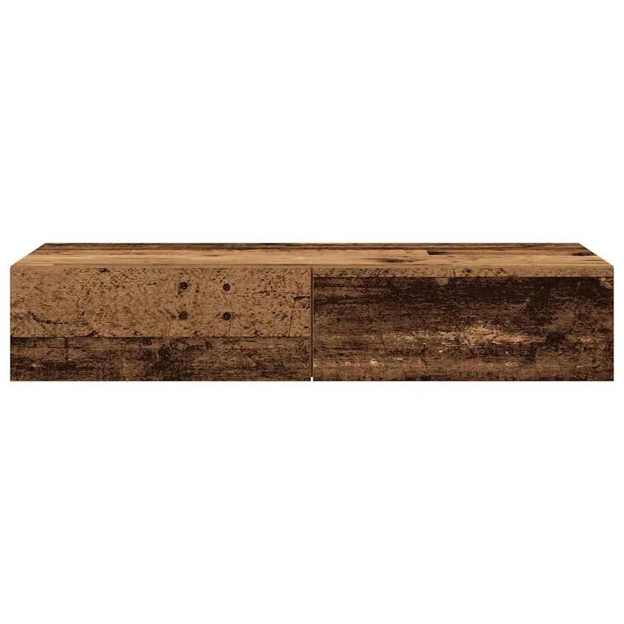 Étagère murale avec tiroirs vieux bois bois d'ingénierie - 4