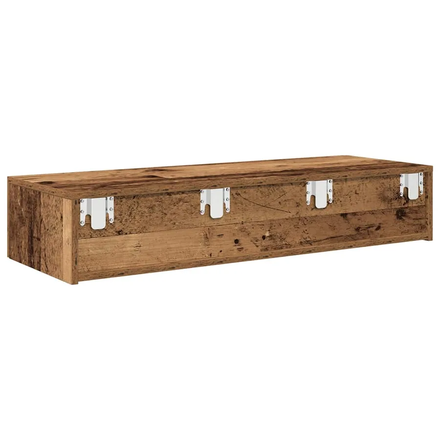 Étagère murale avec tiroirs vieux bois bois d'ingénierie - 6