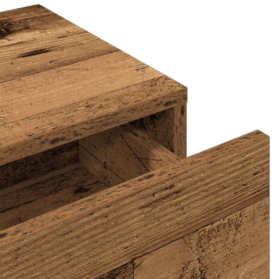 Étagère murale avec tiroirs vieux bois bois d'ingénierie - 9