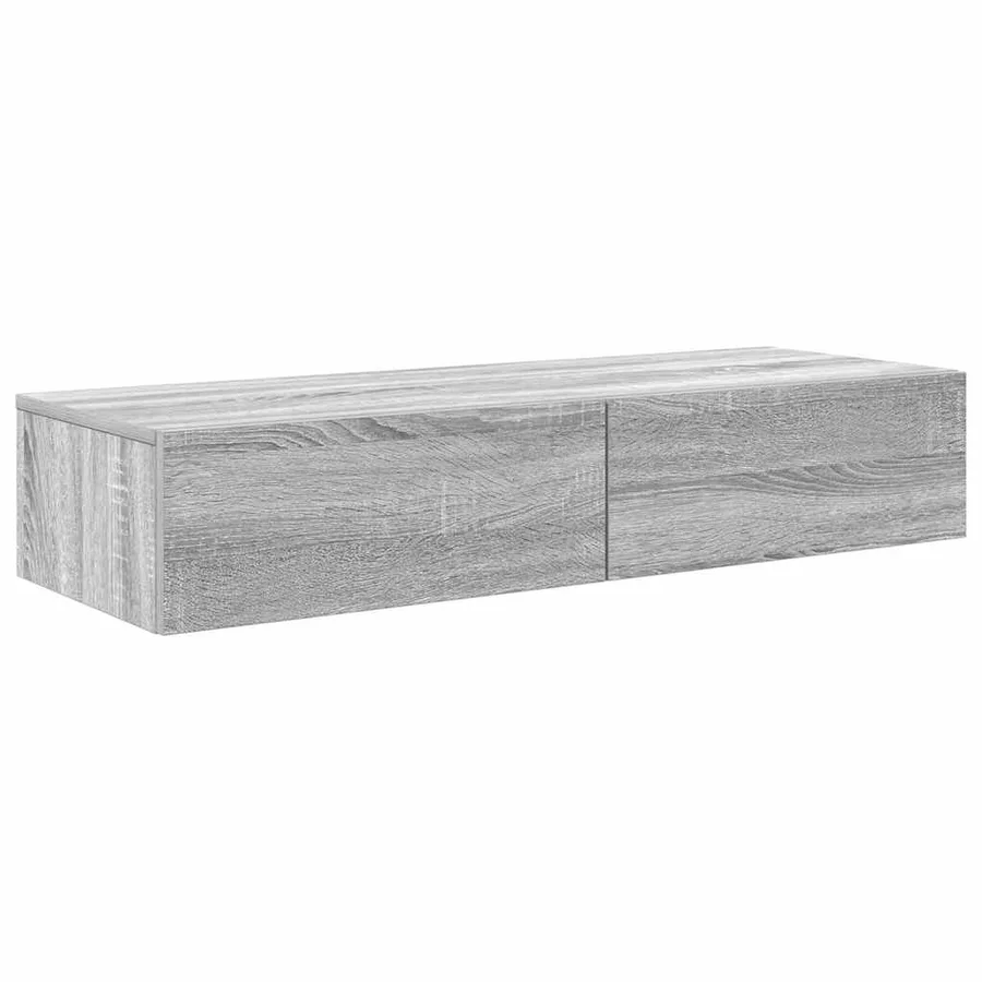 Étagère murale avec tiroirs sonoma gris bois d'ingénierie - 2