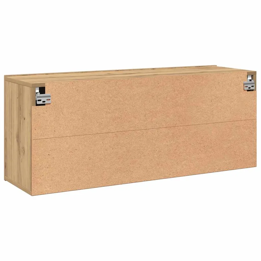 Meuble TV mural chêne artisanal 100x30x41 cm - 8
