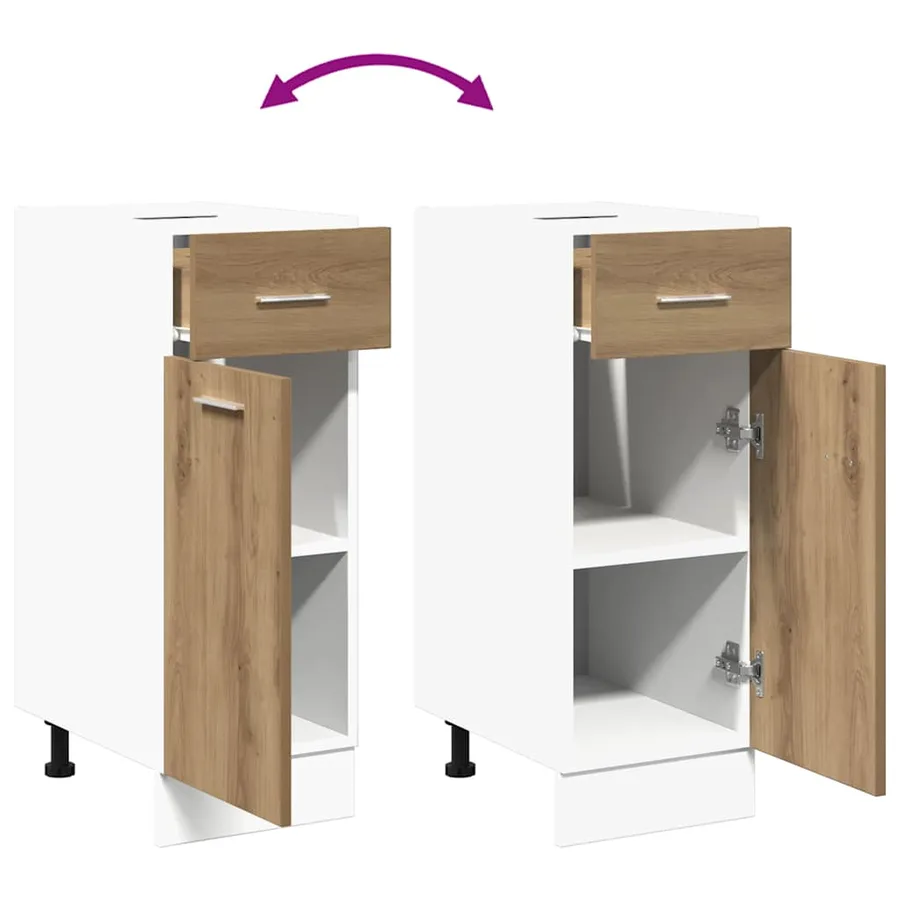 Armoire à tiroirs "Lyon" Chêne artisanal 30 x 46 x 81,5 cm Bois d'ingénierie - 7