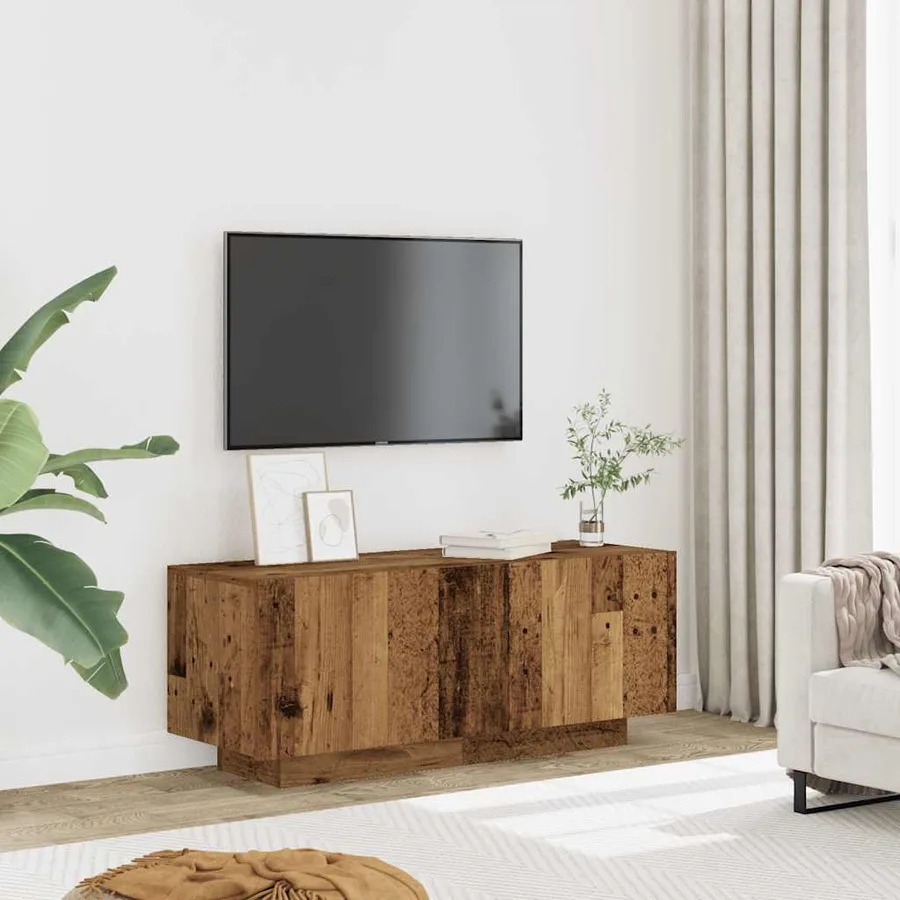 Meuble TV vieux bois 100x35x40 cm bois d'ingénierie - 3