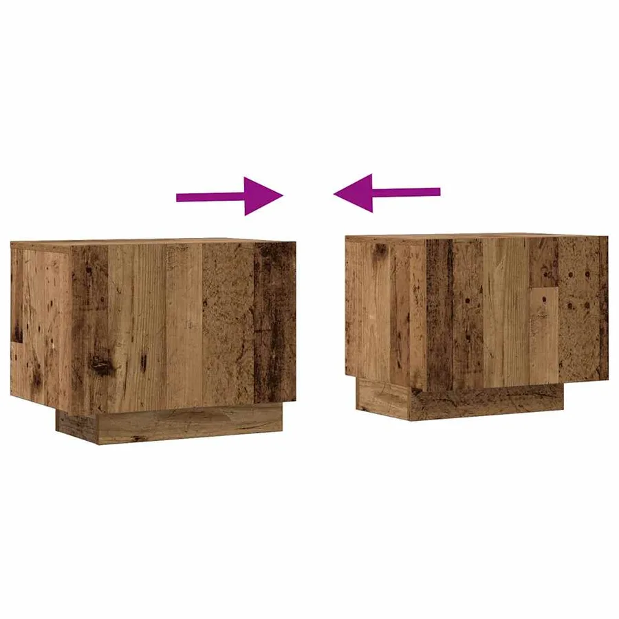 Meuble TV vieux bois 100x35x40 cm bois d'ingénierie - 9