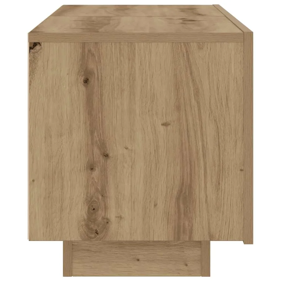 Table de chevet chêne artisanal 100x35x40 cm bois d’ingénierie - 5