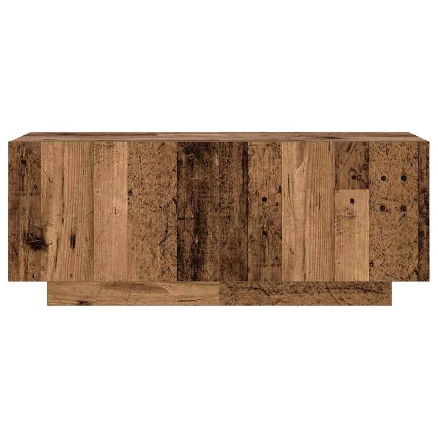 Meuble TV avec lumières LED vieux bois bois d'ingénierie - 9