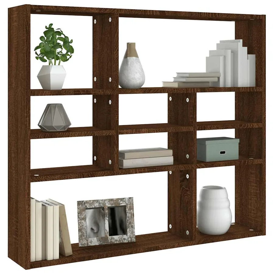 Étagère murale Chêne marron 90x16x78 cm Bois d’ingénierie - 3