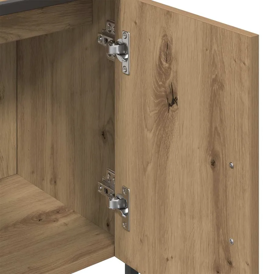 Armoire lavabo de salle de bain chêne artisanal 60x33x60 cm - 10