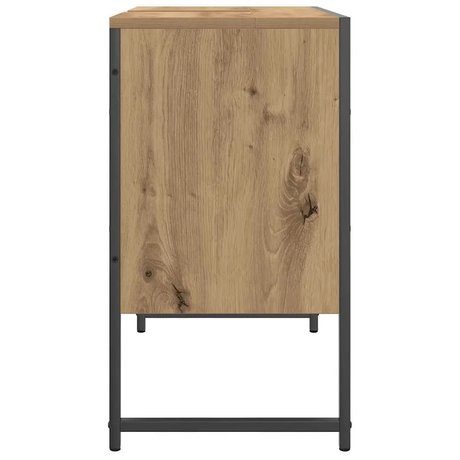Armoire lavabo de salle de bain chêne artisanal 60x33x60 cm - 7