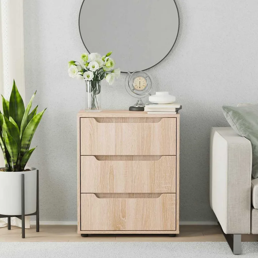 Buffet VISNES chêne sonoma 60x40x73 cm bois d'ingénierie - 3