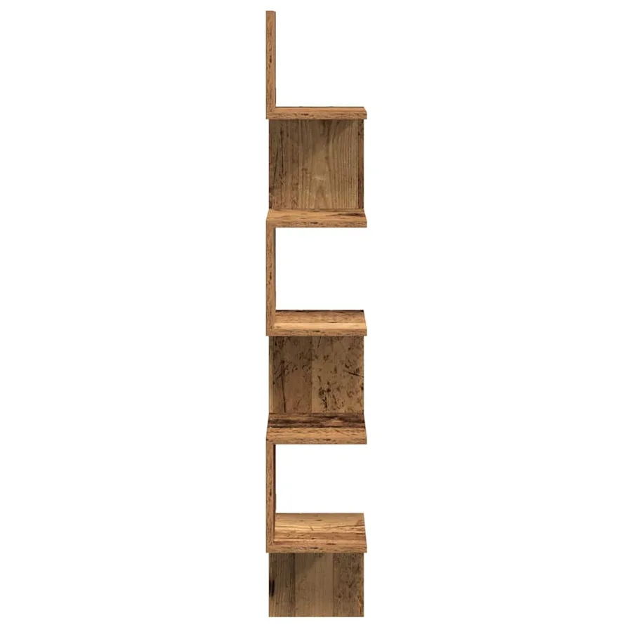 Étagère d'angle murale vieux bois 20x20x127,5 cm - 5