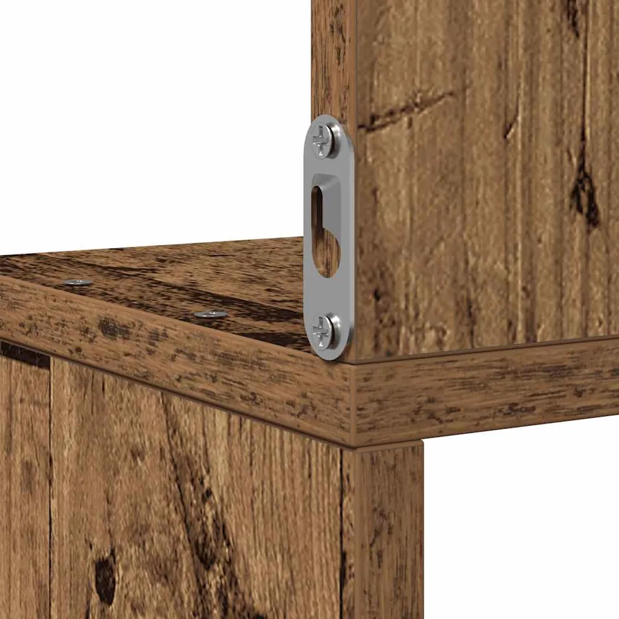 Étagère d'angle murale vieux bois 20x20x127,5 cm - 7