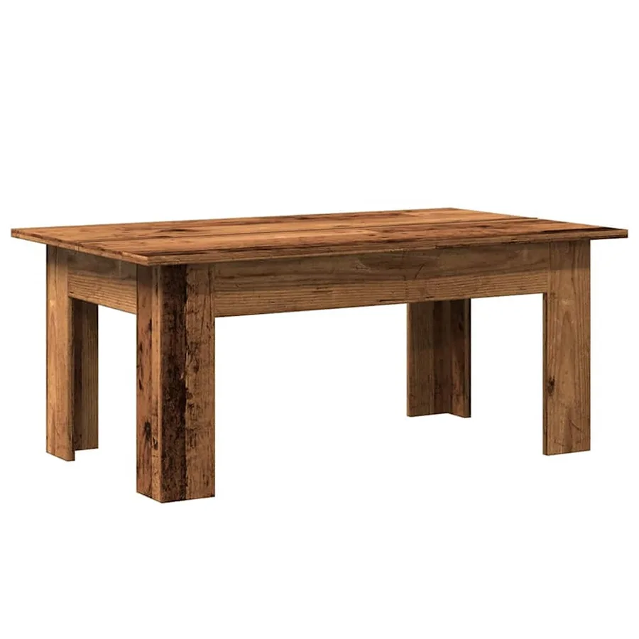 Table basse vieux bois 100x60x42 cm bois d'ingénierie - 2