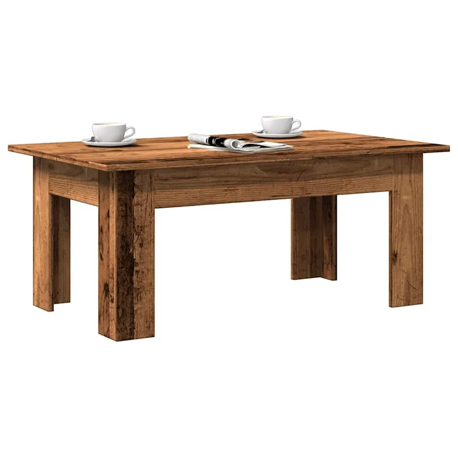 Table basse vieux bois 100x60x42 cm bois d'ingénierie - 3