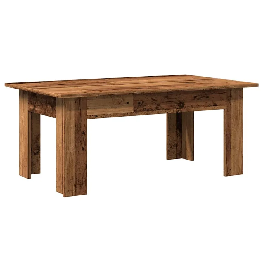 Table basse vieux bois 100x60x42 cm bois d'ingénierie - 6