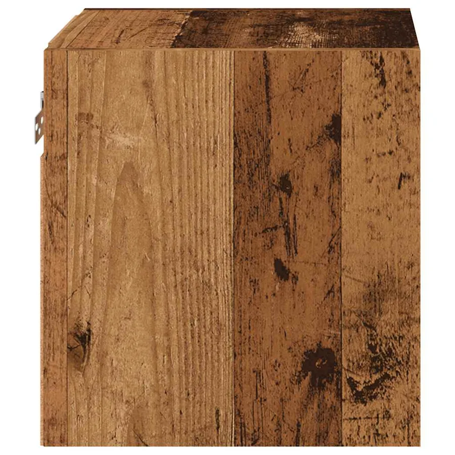Meubles TV muraux et lumières LED 2pcs vieux bois 30x28,5x30cm - 9