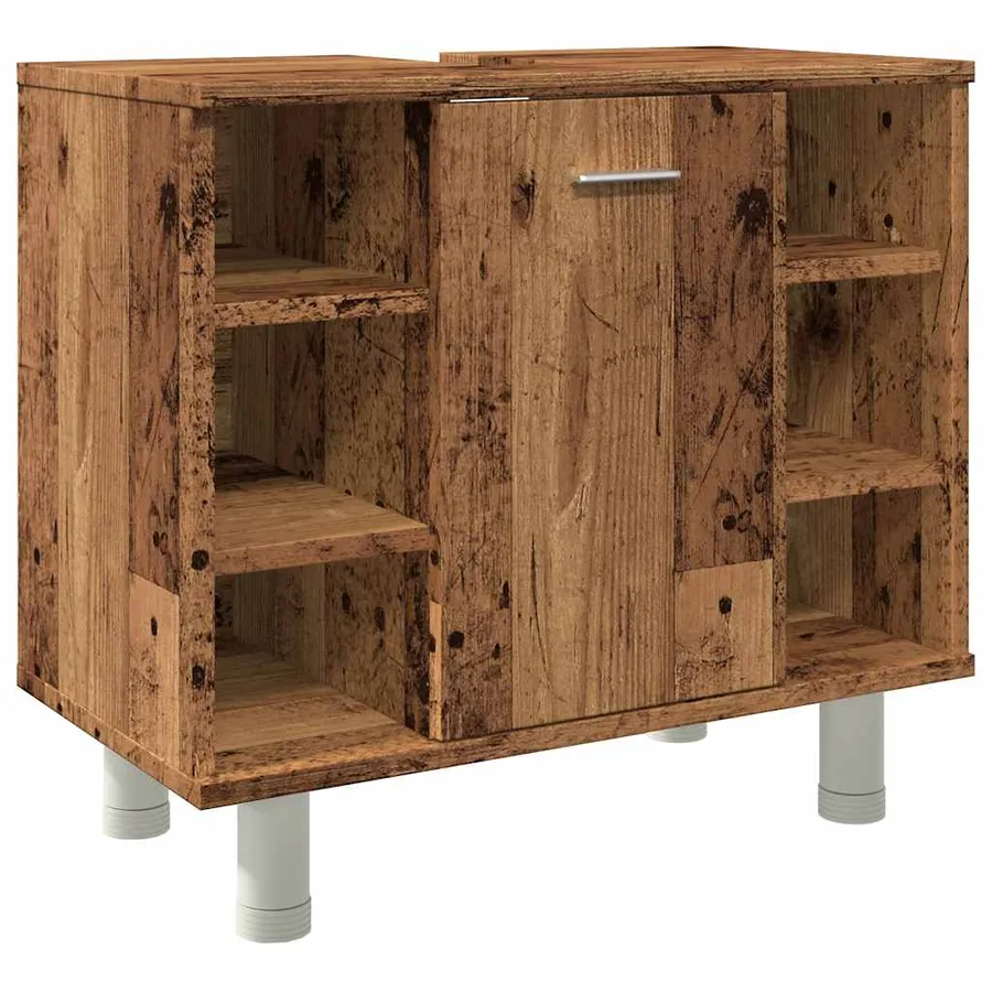 Armoire de salle de bain vieux bois 60x32x53,5 cm - 2