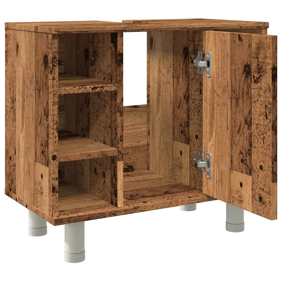 Armoire de salle de bain vieux bois 60x32x53,5 cm - 8